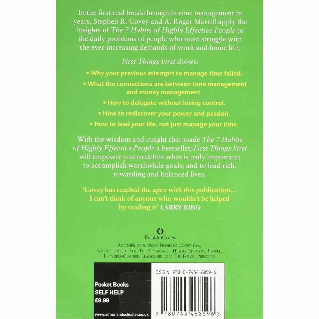 First Things First by R. Stephen Covey - Brilliant Books