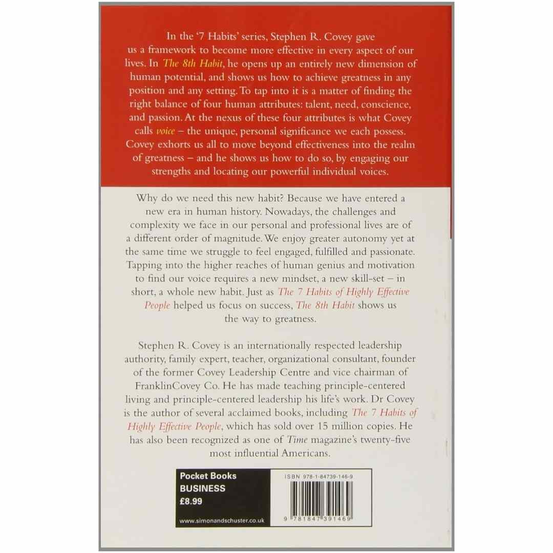 The 8th Habit: From Effectiveness to Greatness by Stephen R. Covey - Brilliant Books